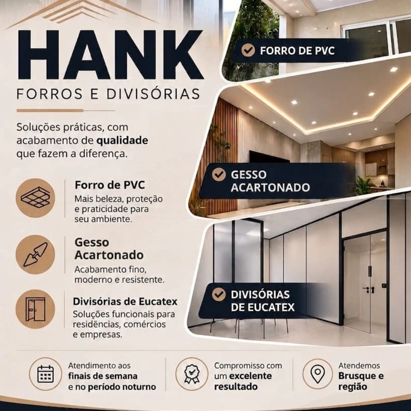 Hank forros e divisórias