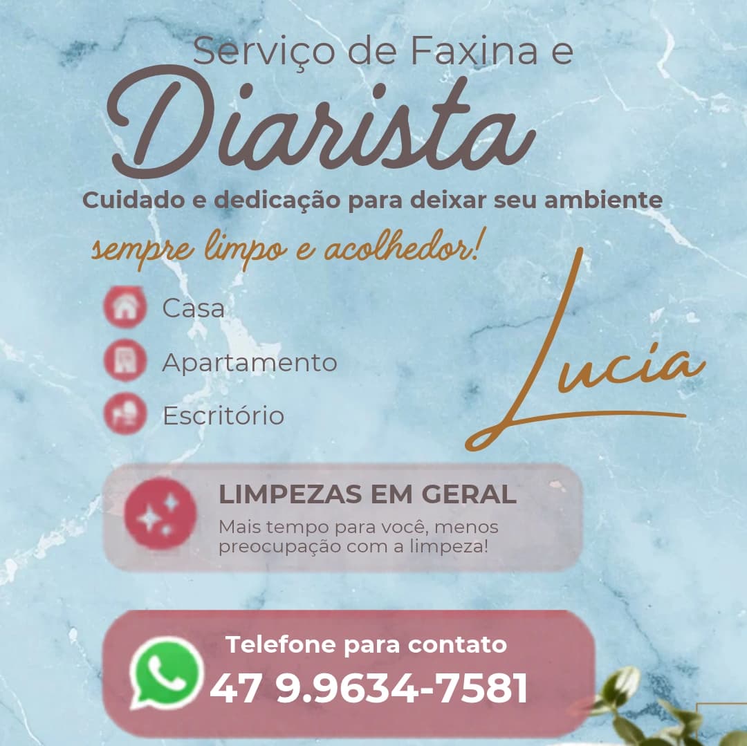 Serviços de faxina e diarista